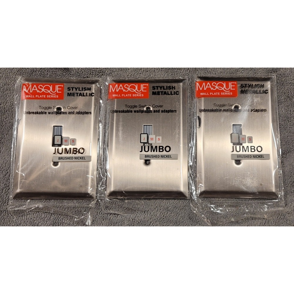 Hubbell TayMac Masque Jumbo 1 Gang Toggle Switch Plate Brushed Nickel WJBN-TX-10